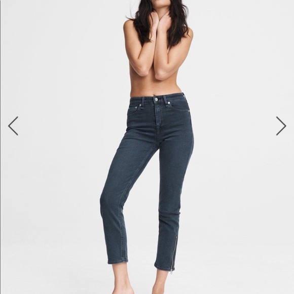 rag & bone Nina High Rise Cigarette Ankle Zip in Minna Dark Gray Jeans - Picture 16 of 16